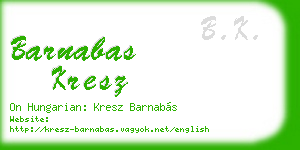 barnabas kresz business card